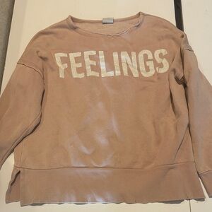 Zara Kids Tan Sweater with White Print